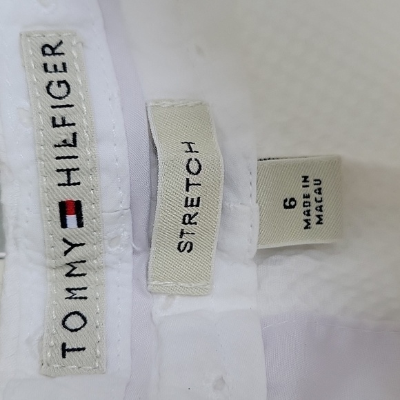 TOMMY HILFIGER Woman's White Stretch Cropped Wide Leg Pants Trousers Sz 6 - Picture 10 of 13